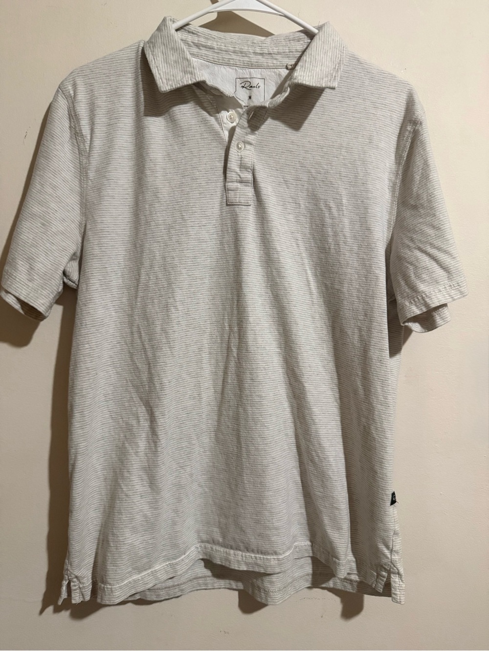Rails Beige Stripe Cotton Polo